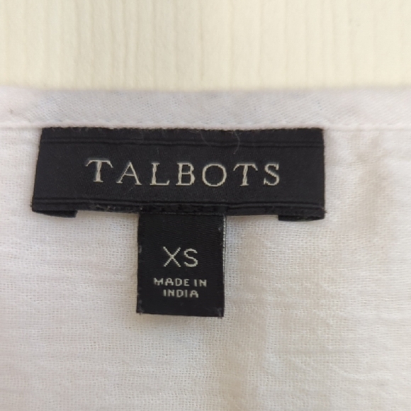 Talbots Black and White Embroidered Women's Top - Picture 2 of 3